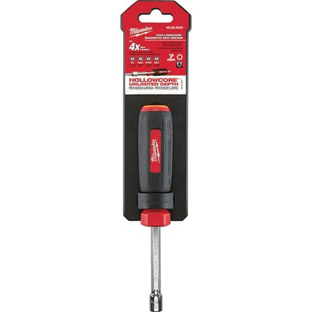 Milwaukee Tool 48-22-2534 Nut Driver: Hollow Shaft, Comfort Hand Grip Handle, 7" OAL