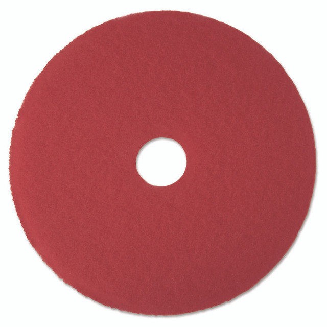 3M/COMMERCIAL TAPE DIV. 08394 Low-Speed Buffer Floor Pads 5100, 19" Diameter, Red, 5/Carton