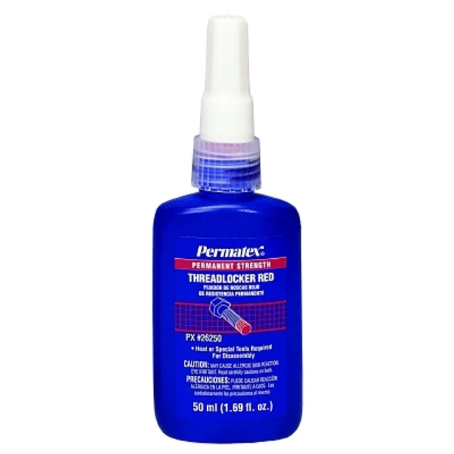 Permatex® Permanent Strength Red Threadlocker, 50 mL, 1 in Thread, Red Permatex® Permanent Strength Red Threadlocker, 50 mL, 1 in Thread, Red