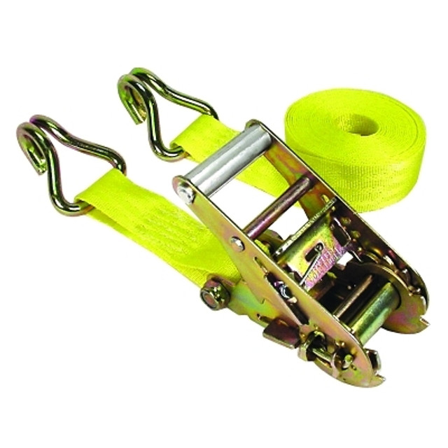Keeper® 05519 Ratchet Tie-Down Straps, Double-J Hooks, 1-3/4 in W, 15 ft L, 1,666 Load Capacity