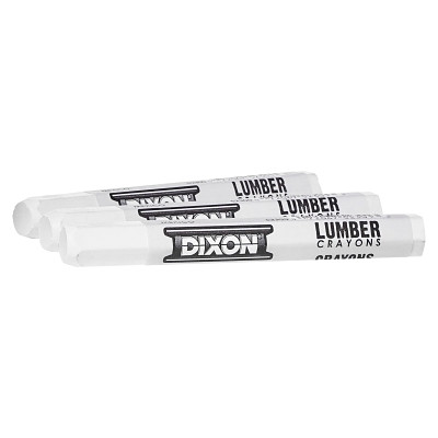 Dixon® Ticonderoga Lumber Crayon, 1/2 in dia x 4-1/2 in L, White