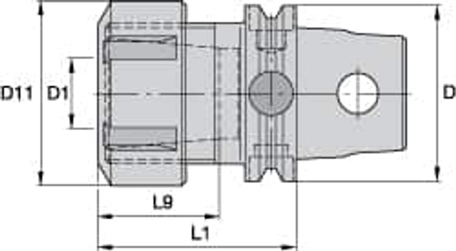 Kennametal 2253812 Collet Chuck: 2.03 mm Capacity, ER Collet, Modular Connection Shank