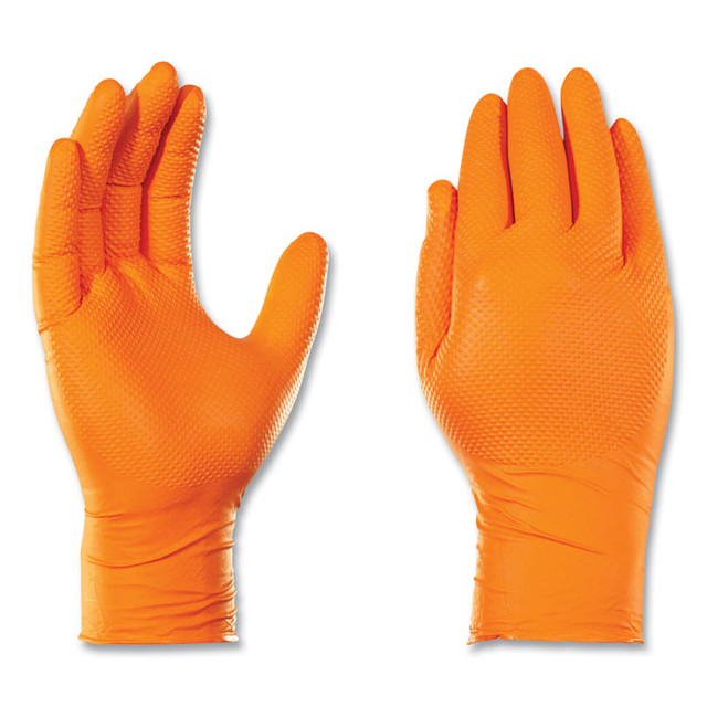 AMMEX CORPORATION GloveWorks® by GWON49100CT Heavy-Duty Industrial Nitrile Gloves, Powder-Free, XX-Large, 8 mil Thick, 9.5" Long, Orange, 100/Box, 10 Boxes/Carton