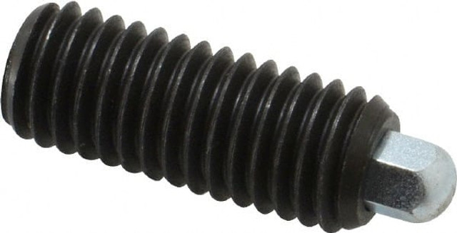 Vlier H61 Threaded Spring Plunger: 1/2-13, 1-1/4" Thread Length, 1/4" Projection