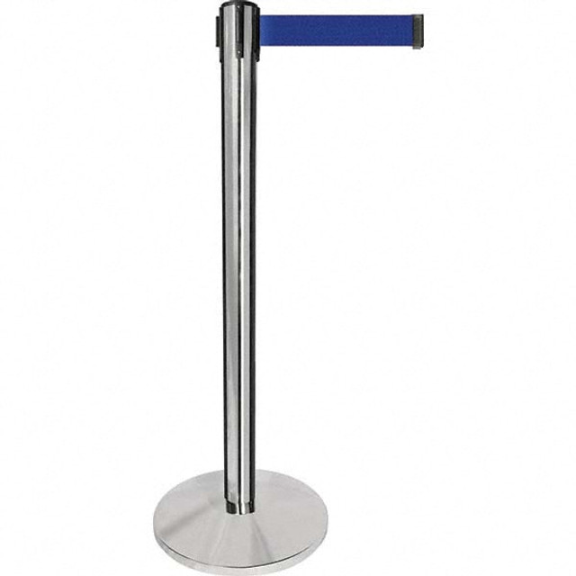 Tensator QPLUS-1P-L5 Free Standing Tensabarrier Post: 40" High, 2-1/2" Dia, Metal Post