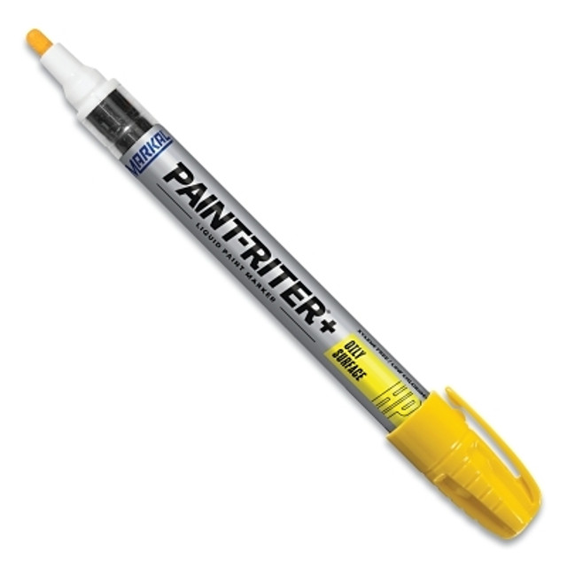 LA-CO Industries Inc Markal® Paint-Riter®+ Oily Surface Paint Marker, Yellow, 1/8 in Tip, Medium