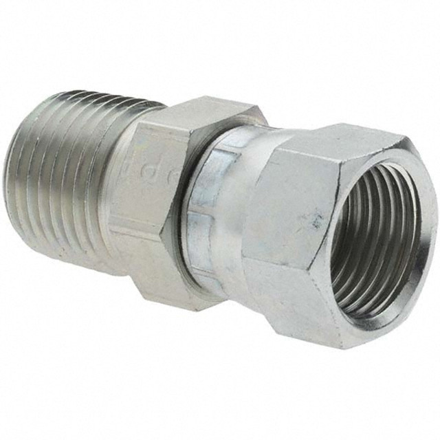 Parker KP24541 Steel Flared Tube Connector: 1/2" Tube OD, 1/2-14 Thread, 37 ° Flared Angle