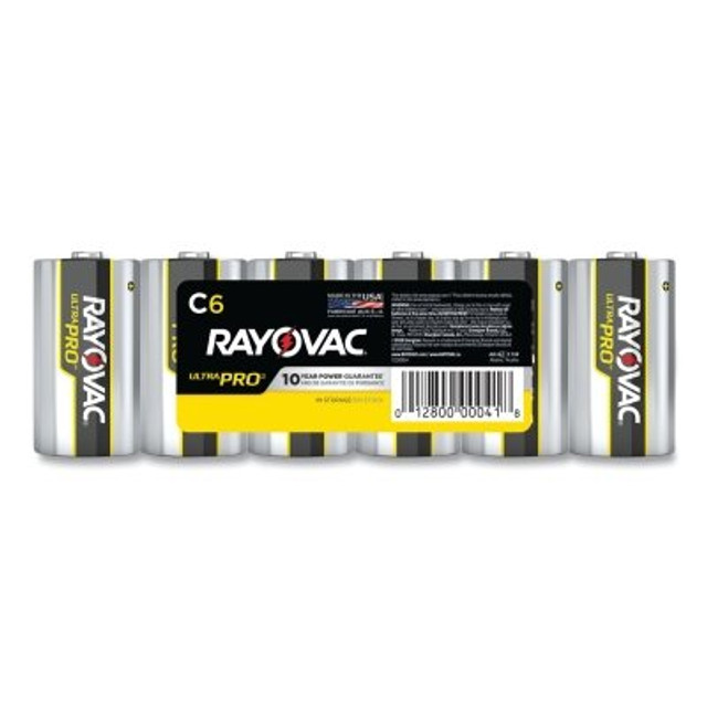 RAYOVAC® Ultra Pro™ Alkaline Battery, 1.5V, C, Shrink Pack, 6/PK