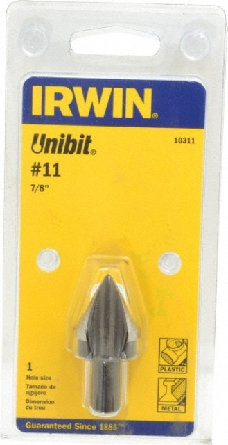 Irwin 10311ZR Step Drill Bit: 7/8" Dia, 3/8" Shank Dia, High Speed Steel, 1 Hole Size