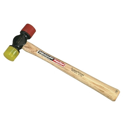 Vaughan® Soft Face Hammer, 12 oz Head, 1-3/8 in dia Face, 12-1/8 in OAL, Red/Yellow