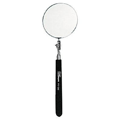 Ullman Telescoping Inspection Mirror, Round, 3-1/4 in dia, 10-1/2 in L to 29-1/2 in L