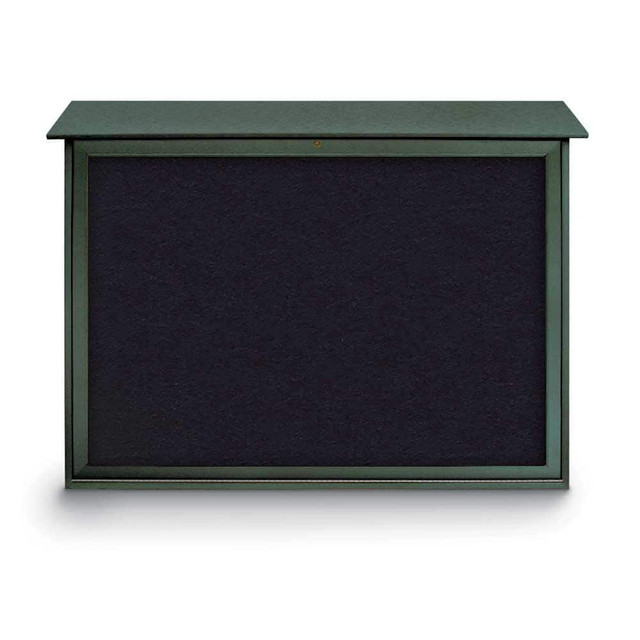 United Visual Products UVSDB5240-WOODG Enclosed Recycled Rubber Bulletin Board: 52" Wide, 40" High, Rubber, Black