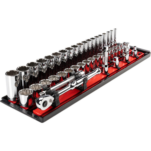 Tekton SKT13202 Socket Sets; Set Type: Deep; Standard; Ratchet&Socket Set ; Measurement Type: Metric ; Drive Size: 3/8 in ; Minimum Size (Inch): 6 ; Maximum Socket Depth (Decimal Inch): 0.8000 ; Maximum Size (Inch): 24