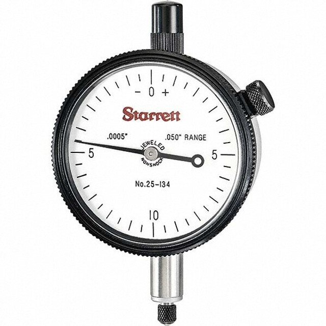 Starrett 53324 Dial Drop Indicator: 0 to 0.05" Range, 0-10-0 Dial Reading, 0.0005" Graduation, 2-1/4" Dial Dia