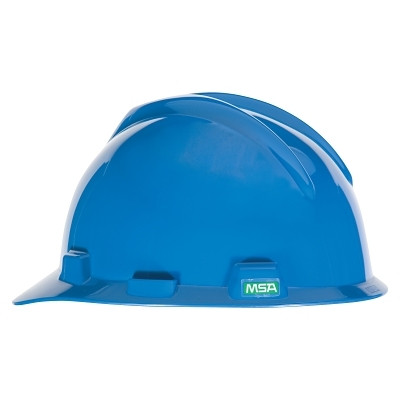 MSA V-Gard® 500 Protective Caps and Hats, 4 Point Fas-Trac, Vented Cap, Blue