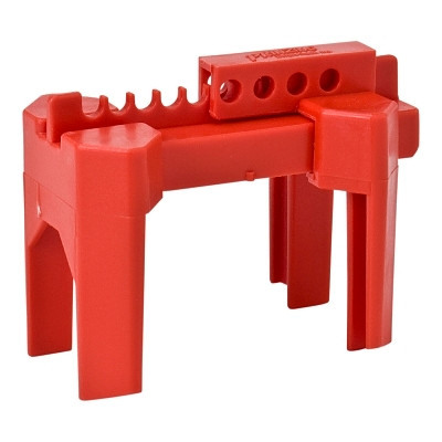 Brady® 4-Legged Ball Valve Lockout, 0.313 in Diameter Shackle, 3.05 in W x 5.31 in D x 4.07 in H, Red