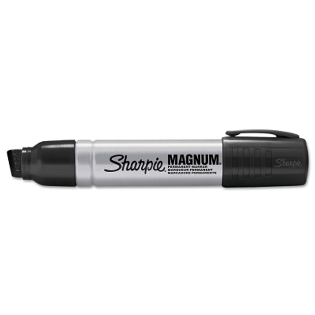 Newell Brands Sharpie® Magnum® Permanent Marker, Black, Oversized, Broad Chisel Tip, 12 EA/DZ Newell Brands Sharpie® Magnum® Permanent Marker, Black, Oversized, Broad Chisel Tip, 12 EA/DZ