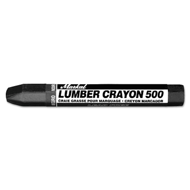 LA-CO Industries Inc Markal® Lumber Crayon #500, 1/2 in dia, 4.75 in L, Black