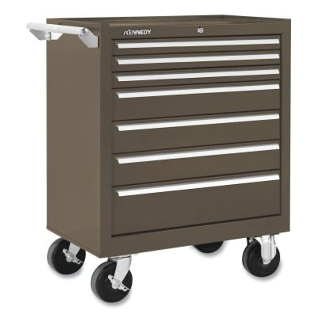 Kennedy® K2000 Industrial Roller Cabinet, 29 in W x 20 in D x 35 in H, 7-Drawer, Ball-Bearing Slides, Brown Wrinkle