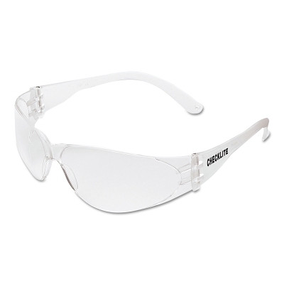 MCR Safety Checklite® CL1 Frameless Safety Glasses, Polycarbonate Clear Lens, UV-AF®, Clear Polycarbonate Temples