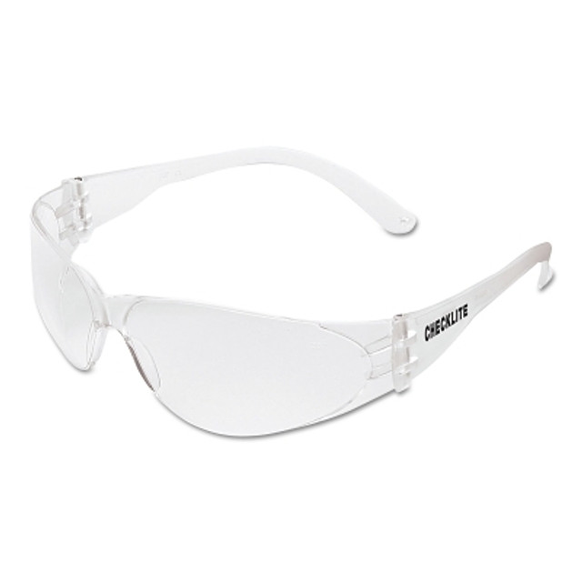 MCR Safety CL110AF Checklite® CL1 Frameless Safety Glasses, Polycarbonate Clear Lens, UV-AF®, Clear Polycarbonate Temples