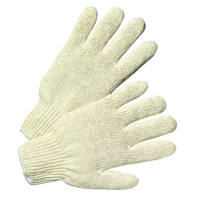 ORS Nasco Anchor Brand 7-ga Standard Weight Seamless String-Knit Gloves, Large, Knit Wrist, Natural