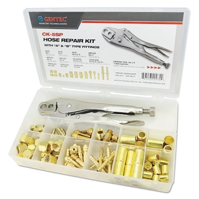 GENTEC® Hose Repair Kits, Includes Splicers, Crimping Tool, Couplers, Nuts, Nipples