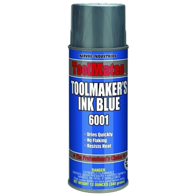 Aervoe Industries Crown Toolmaker's Ink, 12 oz, Aerosol Can, Blue