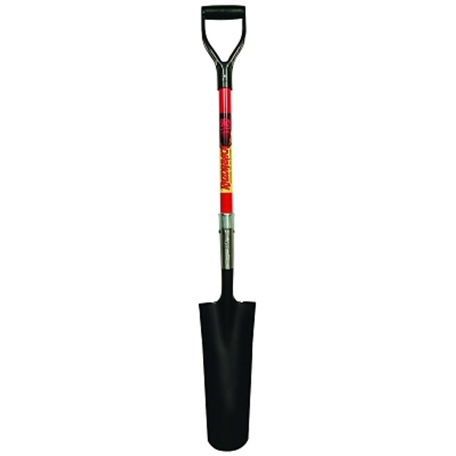 The AMES Companies, Inc. RAZOR-BACK® Drain Spade, 16 in L x 4.75 in W Round Blade, 30 in Fiberglass Poly D-Grip Handle