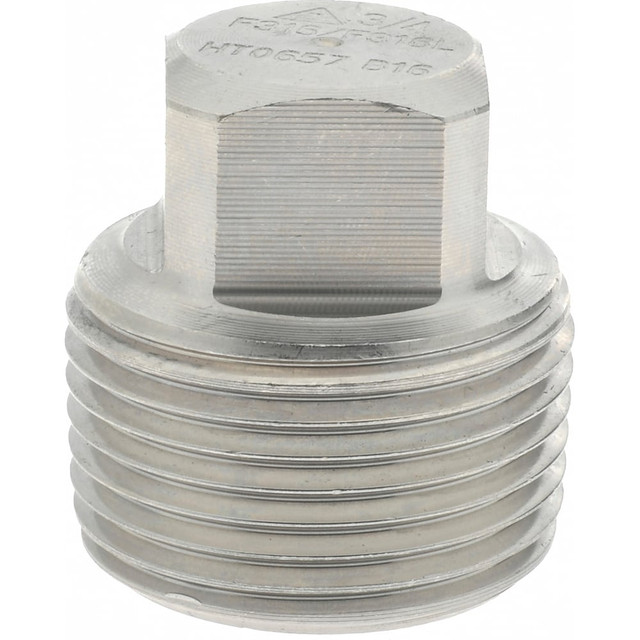 Merit Brass 3617D-12 Pipe Square Head Plug: 3/4" Fitting, 316 & 316L Stainless Steel