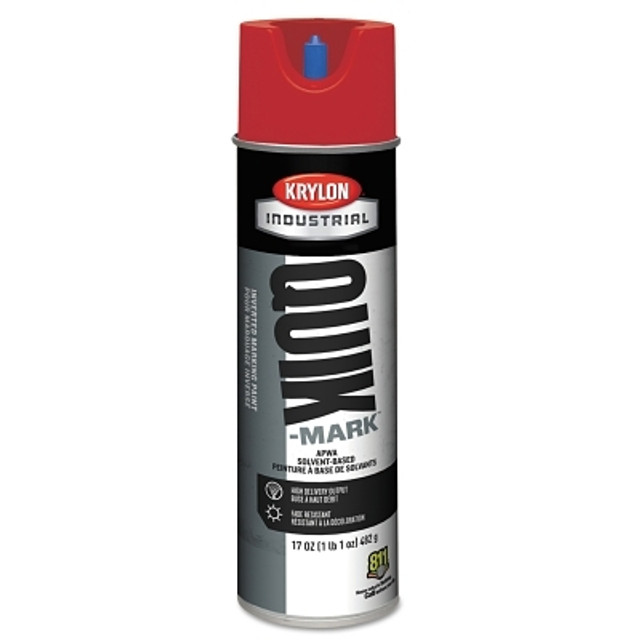 Krylon® Industrial Krylon® Quik-Mark™ Solvent-Based Inverted Marking Paint, 17 oz wt, Aerosol Can, APWA Red Krylon® Industrial Krylon® Quik-Mark™ Solvent-Based Inverted Marking Paint, 17 oz wt, Aerosol Can, APWA Red