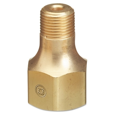 Western Enterprises Male NPT Outlet Adaptor for Manifold Pipeline, 3000 psig, Brass, CGA-580 (F) RH x 1/2 in NPT (M)