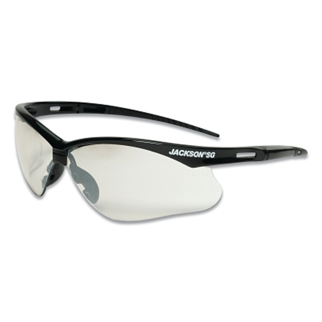 Jackson Safety 50004 SG Series Safety Glasses, Universal Size, Indoor/Outdoor Lens, Black Frame, Hardcoat Anti-Scratch