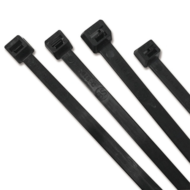 ORS Nasco Anchor Brand 1150UVB UV Stabilized Cable Tie, 50 lb Tensile Strength, 11.1 in L, Black, 100 Ea/Bag