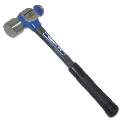 Vaughan® Ball Pein Hammer, Straight Fiberglass Handle, 14 3/4 in, Forged Steel 32 oz Head
