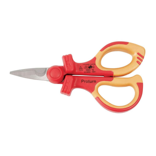 Wiha 32951 Snips; Tool Type: Proturn Shears ; Cutting Length (Decimal Inch): 1.7000 ; Cutting Direction: Straight ; Steel Capacity: 1AWG ; Stainless Steel Capacity: 1AWG ; Overall Length (Decimal Inch): 6.3000