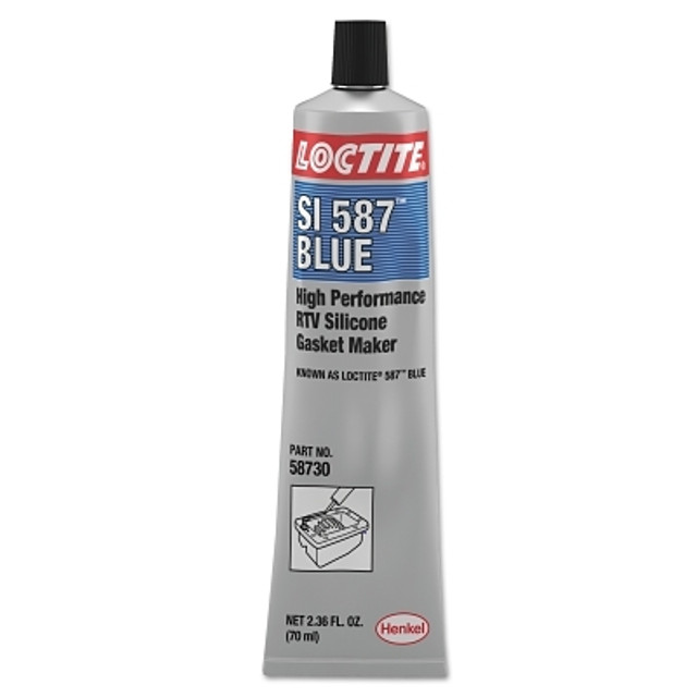 Henkel Corporation Loctite® 587™ Blue High Performance RTV Silicone Gasket Maker, 70 mL Tube Henkel Corporation Loctite® 587™ Blue High Performance RTV Silicone Gasket Maker, 70 mL Tube