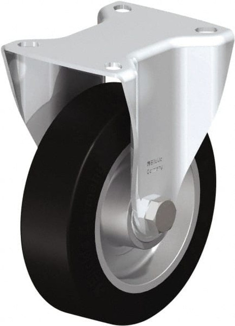 Blickle 412494 Rigid Top Plate Caster: Solid Rubber, 5" Wheel Dia, 1-9/16" Wheel Width, 550 lb Capacity, 6-3/32" OAH