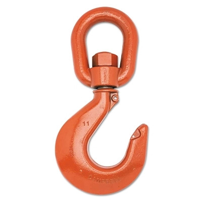 Apex Tool Group Campbell® 1014 Series Latched Swivel Hoist Hook, Size 11 Painted Orange