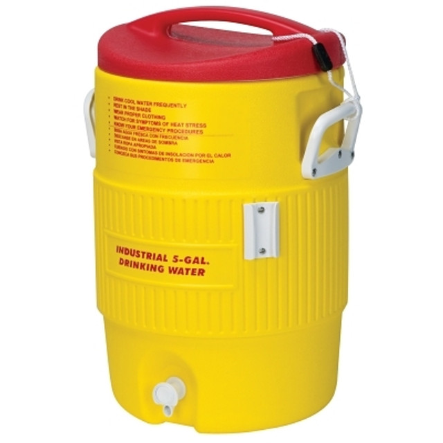 Igloo Heat Stress Solution Water Cooler, 5 Gallon, Red and Yellow Igloo Heat Stress Solution Water Cooler, 5 Gallon, Red and Yellow