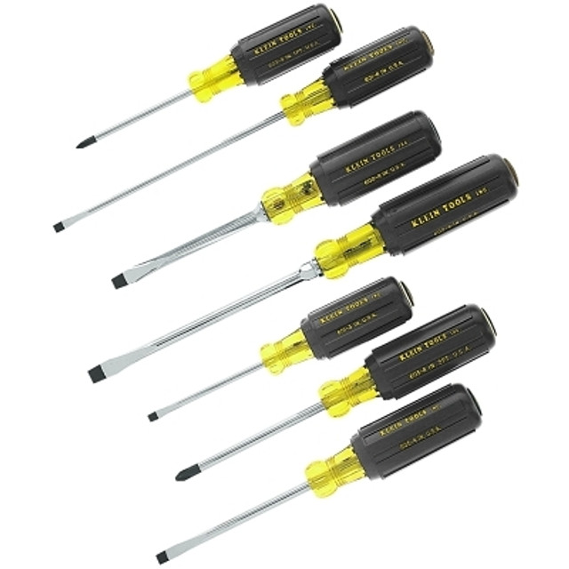 Klein Tools 7-Pc Cushion-Grip Screwdriver Set, Phillips/Slotted Klein Tools 7-Pc Cushion-Grip Screwdriver Set, Phillips/Slotted