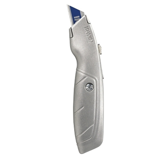Stanley® Products Irwin® Standard Retractable Knife, 8-3/4 in, Trapezoid Bi-Metal Blade, Aluminum, Silver Stanley® Products Irwin® Standard Retractable Knife, 8-3/4 in, Trapezoid Bi-Metal Blade, Aluminum, Silver