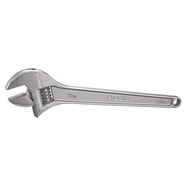 Ridge Tool Company Ridgid® Adjustable Wrenches, 15 in Long, 1 11/16 in Opening, Cobalt Plated