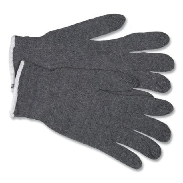 MCR Safety 9637L Multipurpose String Knit Gloves, Large, Knit Wrist, Regular Weight, Gray