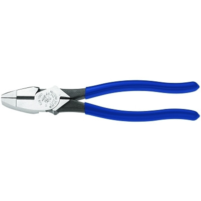 Klein Tools Lineman's High-Leverage Plier, 9.33 in L, Plastic-Dipped Handle, Steel