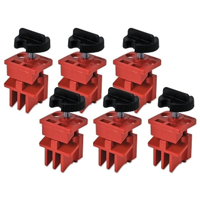 Brady® Universal Multi-Pole Breaker Lockout, Red, 6 EA/PK Brady® Universal Multi-Pole Breaker Lockout, Red, 6 EA/PK