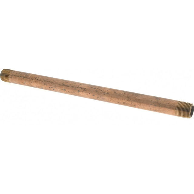 Merit Brass 2106-1000 Brass Pipe Nipple: Threaded on Both Ends, 10" OAL, 3/8" NPT