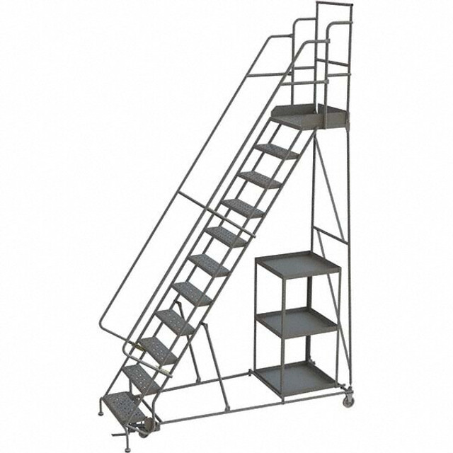 TRI-ARC KDSP111242 Steel Rolling Ladder: 11 Step