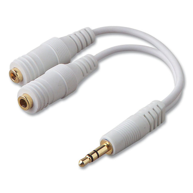 Belkin BLKF8V234 Computer Cable Accessories; Accessory Type: Splitters/Couplers ; Connection Type: 3.5 mm (Male); (2) 3.5 mm (Female)