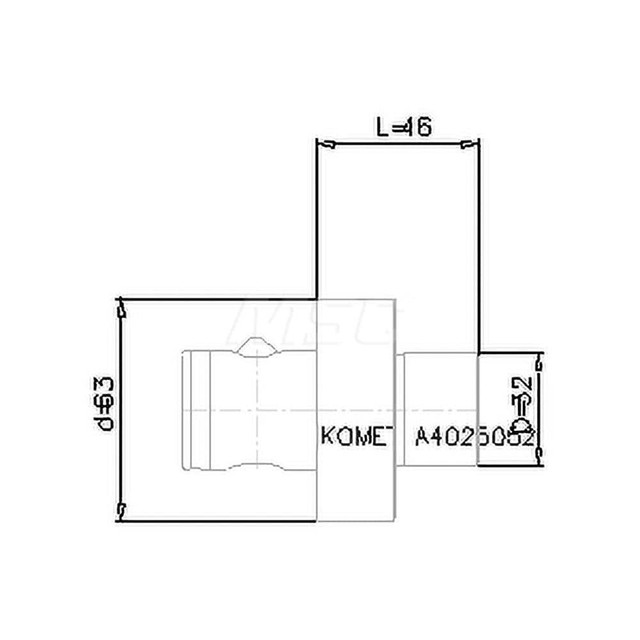 Komet 8422803296 Shell Mill Holder: ABS63, Modular Connection Shank